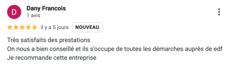 Avis positif d’un client satisfait des prestations, des conseils reçus et de la gestion des démarches administratives par Econathur.